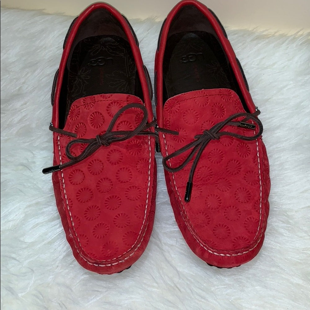 Ugg bel air lace embossed leather driving moccasin